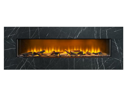 Acantha Pinnacle Fully Inset Media Wall Fire with TV Back Board in Concrete/Marble Effect
