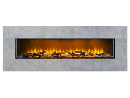 Acantha Pinnacle Fully Inset Media Wall Fire in Concrete Effect