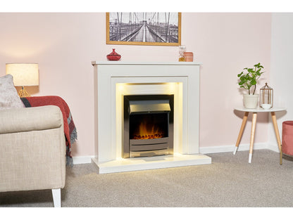 Acantha Dallas White Marble Fireplace