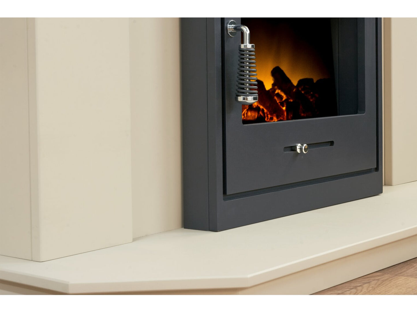 Adam Abbey Electric Fireplace Suite – Stone Effect with Oslo Black Electric Stove (48”)