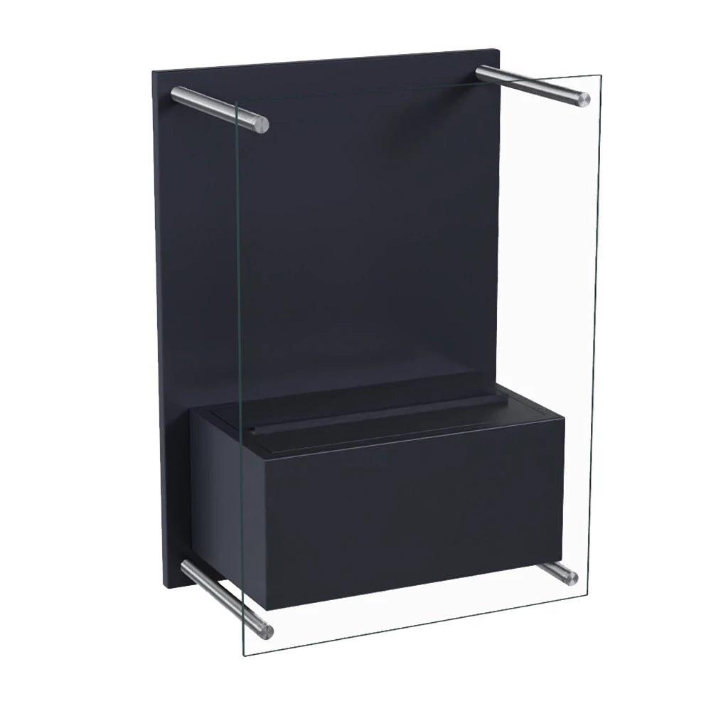 Yosemite Wall-Mounted Water Vapour Fireplace - Black