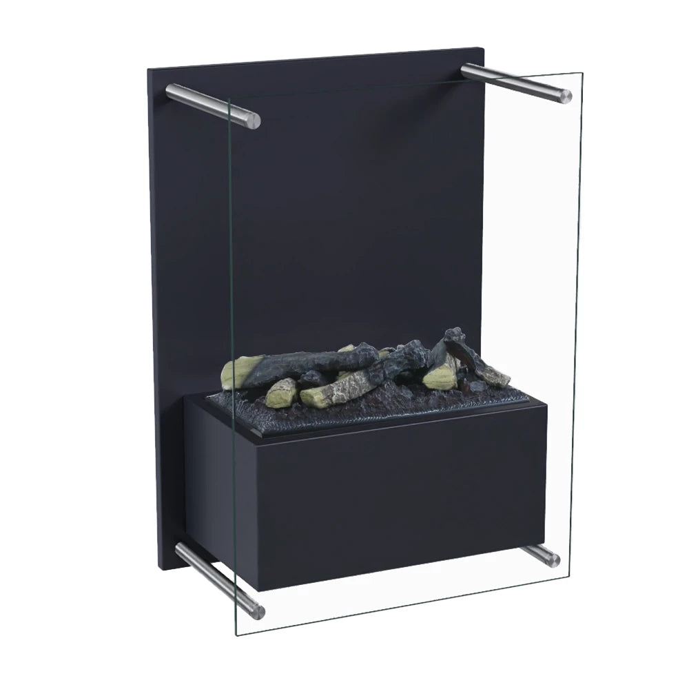 Yosemite Wall-Mounted Water Vapour Fireplace - Black