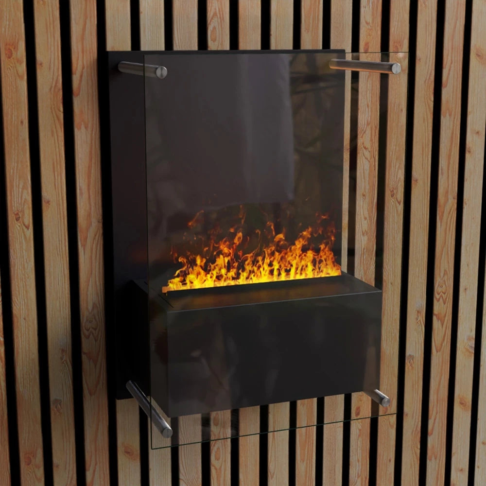 Yosemite Wall-Mounted Water Vapour Fireplace - Black