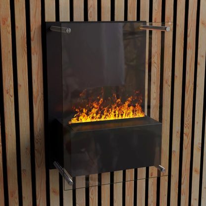 Yosemite Wall-Mounted Water Vapour Fireplace - Black