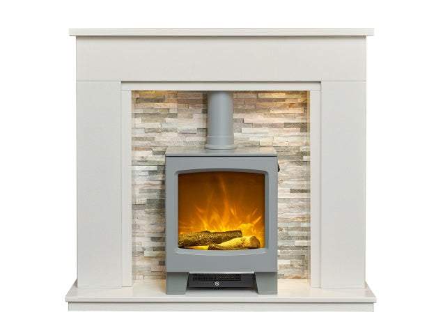 Acantha Amalfi White Marble Fireplace