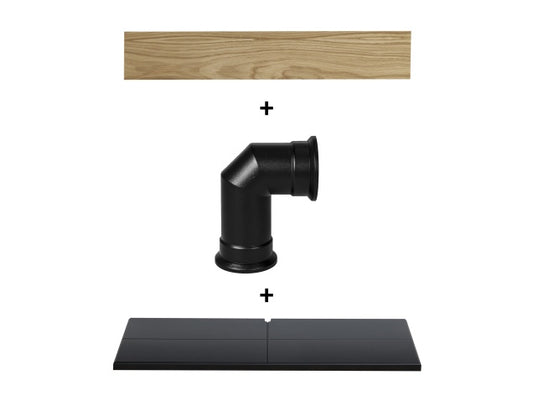 Adam Oak Beam, Hearth & Stove Pipe Set