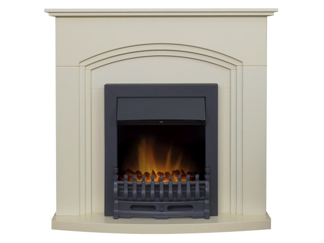Adam Truro Fireplace in Cream with Blenheim Electric Fire in Black, 41 Inch