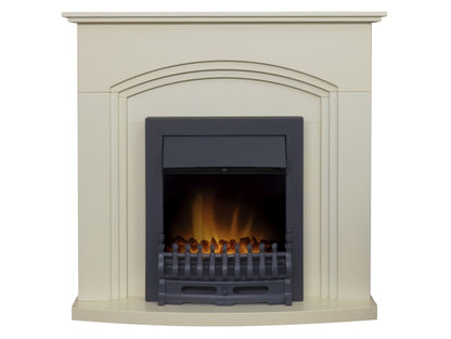 Adam Truro Fireplace in Cream with Blenheim Electric Fire in Black, 41 Inch
