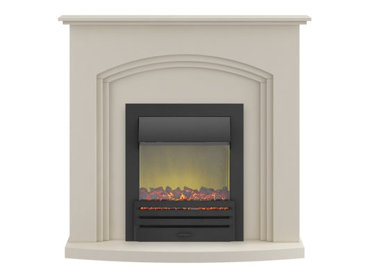 Adam Truro Fireplace Suite in Cream with Eclipse Electric Fire in Black, 41 Inch