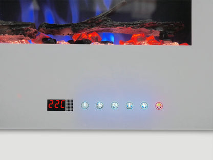 Azurite Electric Fireplace - White - 127 cm