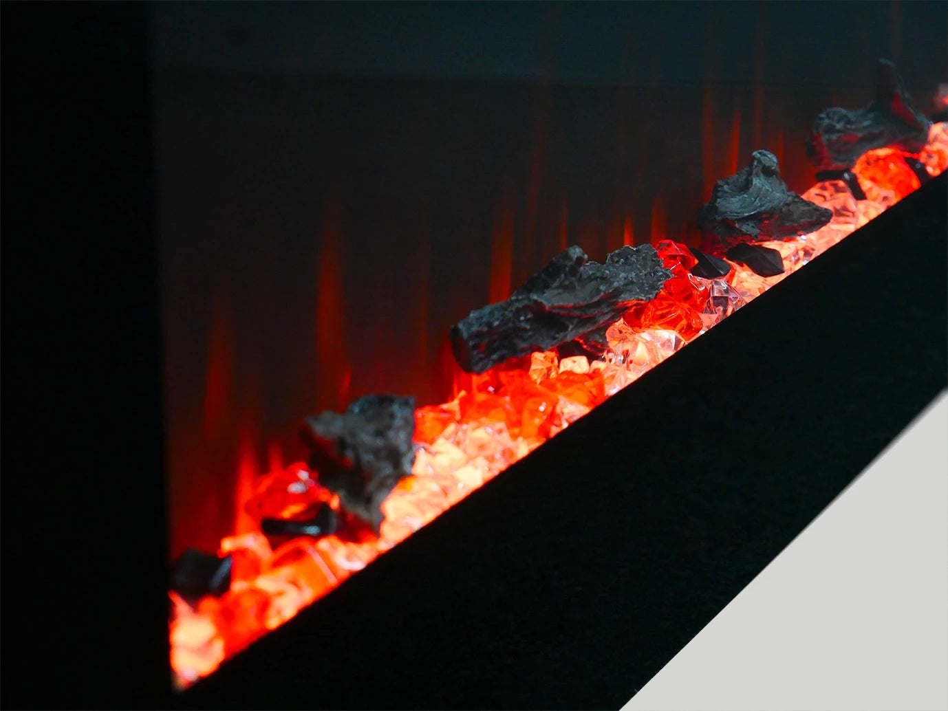 Azurite Wall-Mounted Electric Fireplace - Black - 182 cm