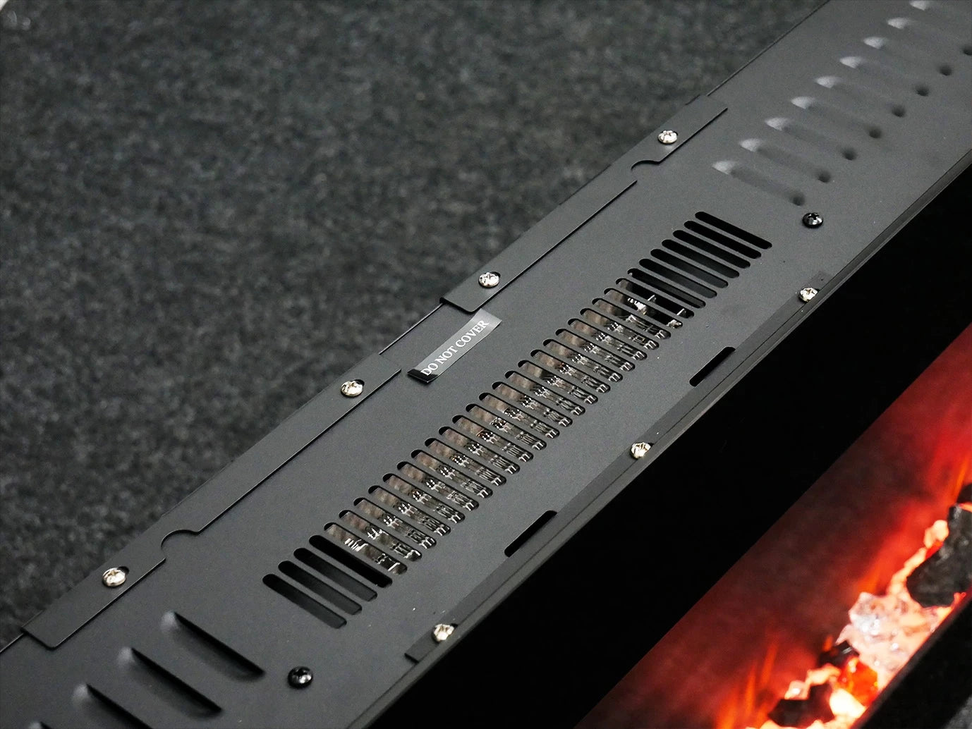 Azurite Wall-Mounted Electric Fireplace - Black - 182 cm