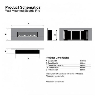 Eko Fires 1190 Granite Electric Fire - Granite Fascia