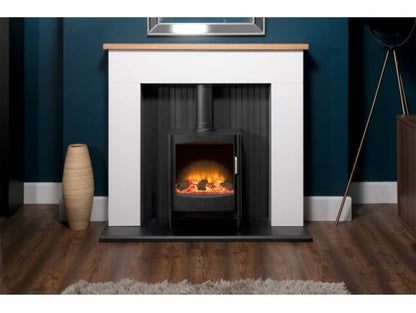 Sureflame Keston Freestanding Electric Stove - Traditional Black Woodburner Style Fireplace
