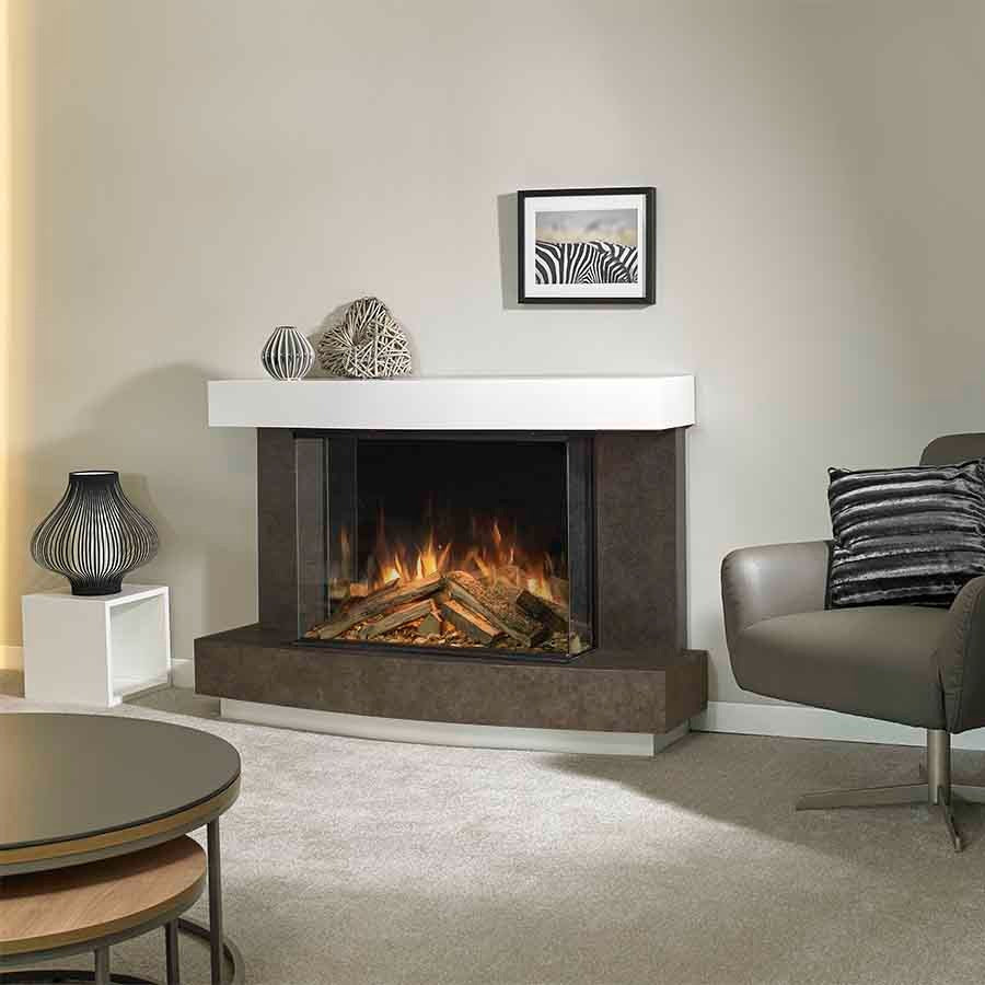 Aura Fires Hanbury 800 FS Suite - SIENNA & WHITE - Electric Fire