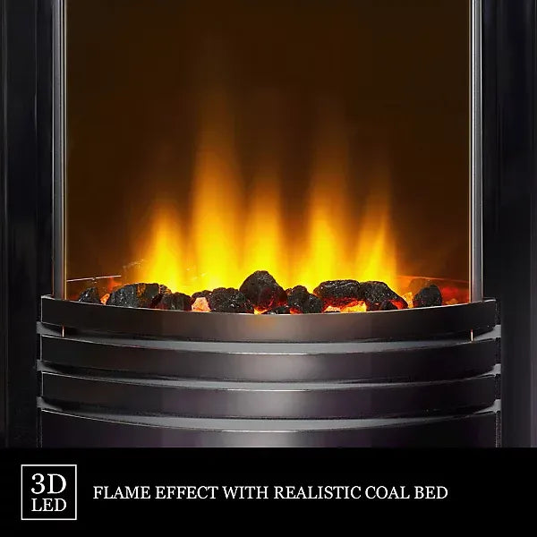 Acantha Amara Coal Electric Fire in Black Nickel with Remote Control