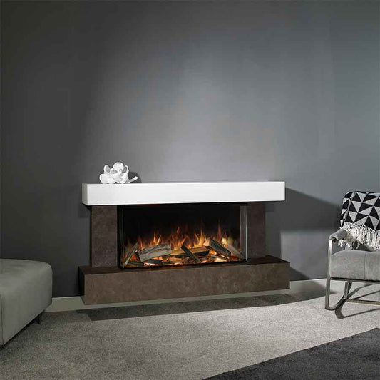 Aura Fires Elmdon 850 WM Electric Fire Suite