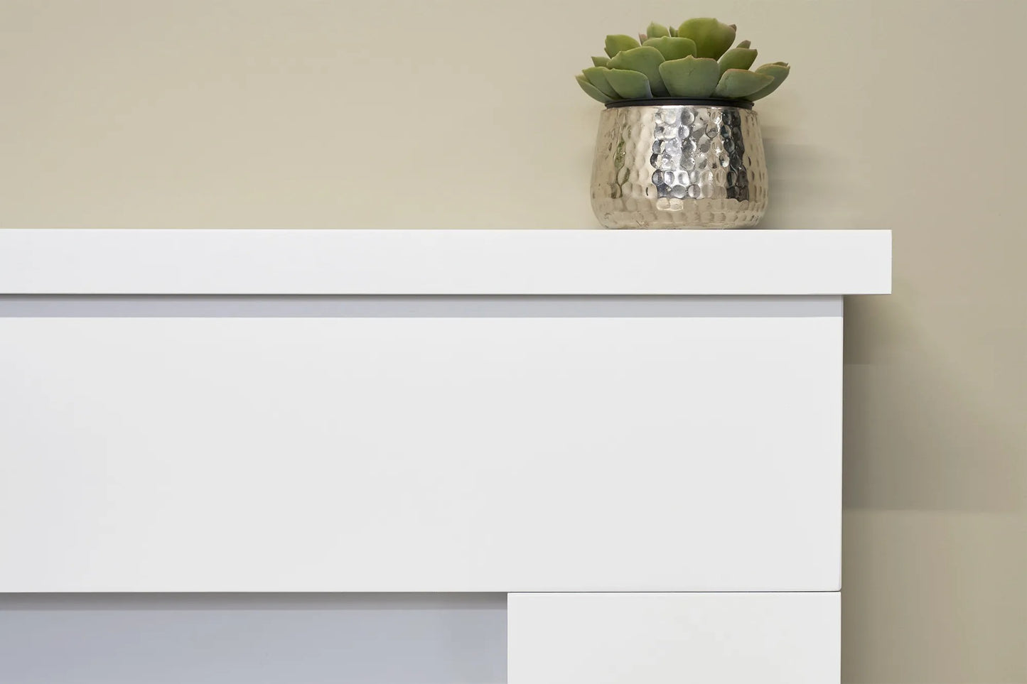 Adam Lomond Fireplace in Pure White with Colorado Electric Fire in Brushed Steel, 39 Inch