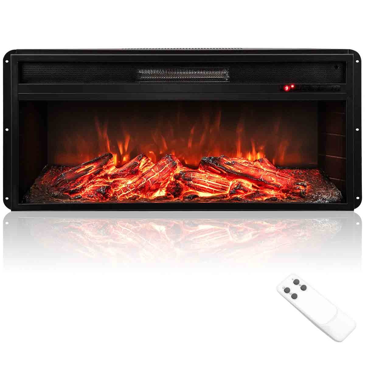 Sureflame WM-9505 Electric Wall Mounted Fire with Remote in Grey, 42 Inch