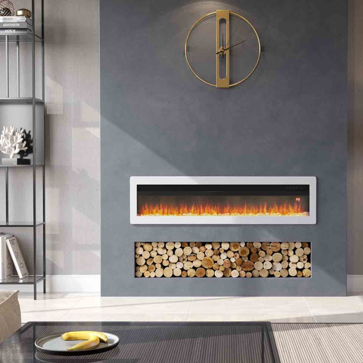 Sureflame WM-9505 Electric Wall Mounted Fire with Remote in Grey, 42 Inch