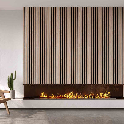 Fuse Acoustic Wooden Slatted Wall Panel in Walnut Effect, 2.4m x 0.6m