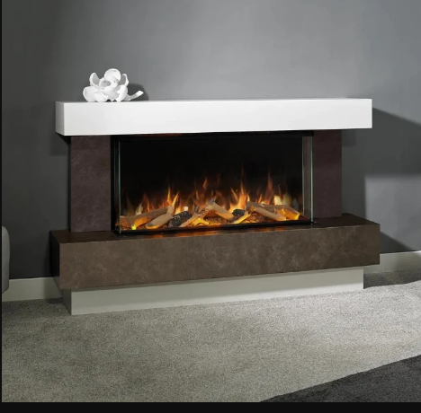 Aura fires Elmdon 850 FS Suite Electric fire- Sienna & White