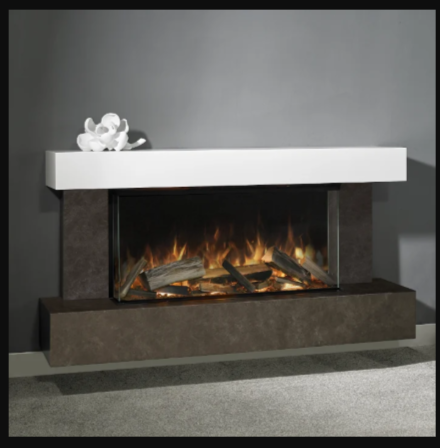 Aura fires Elmdon 850 WM suite Electric fire-Sienna & White