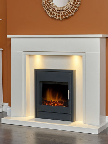 Acantha Alta Electric Inset Stove in Black with Remote Control