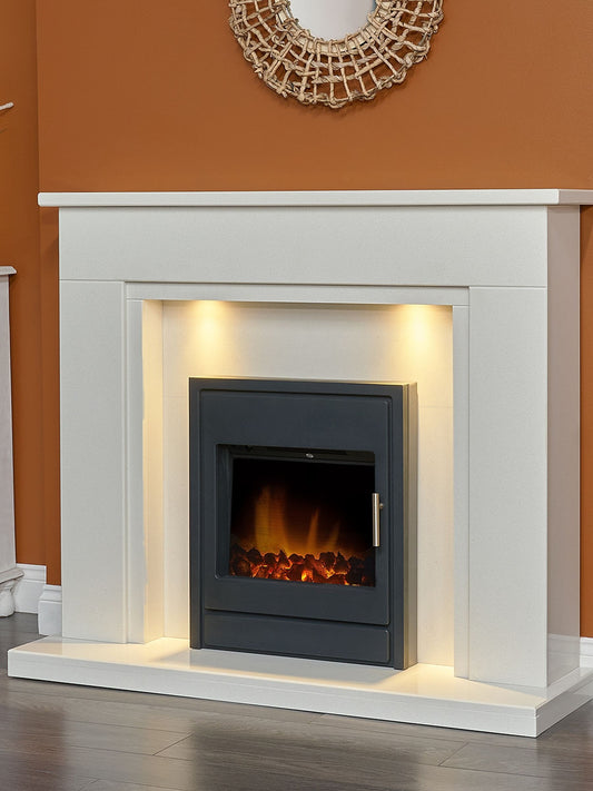 Acantha Alta Electric Inset Stove in Black with Remote Control