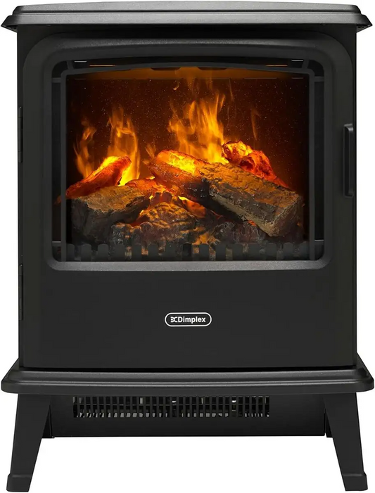 Dimplex Ropley 2kW Optimyst Freestanding Electric Fire, Black &amp; Brass