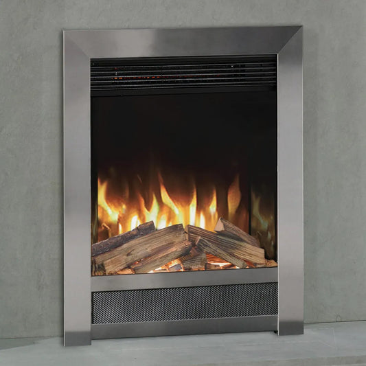 Aura Fire Stanford Super Slim  - SATIN CHROME - C3 Electric Fire