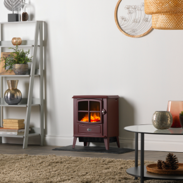 Dimplex BFD20BRG Brayford Burgundy Optiflame Electric Stove c/w  Remote Control