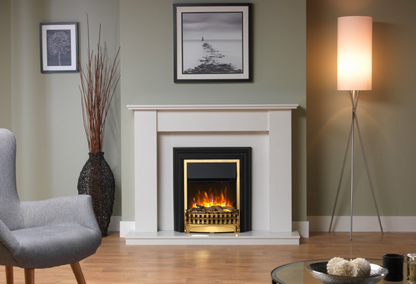 Dimplex Kingsley Deluxe Brass Freestanding Electric Fire with Optiflame Effect