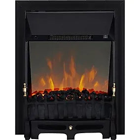 Acantha Amara Coal Electric Fire in Black Nickel with Remote Control