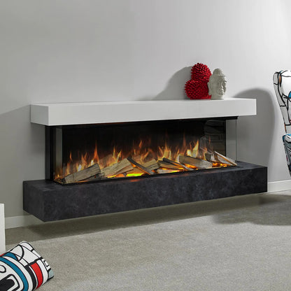 Aura Fire Clifton 1000 WM Suite - TUNGSTEN & WHITE - Electric Fire