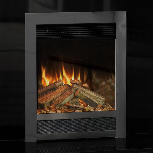 Aura Fires Stanford C1, Full Dept - SATIN CHROME- Electric Fire