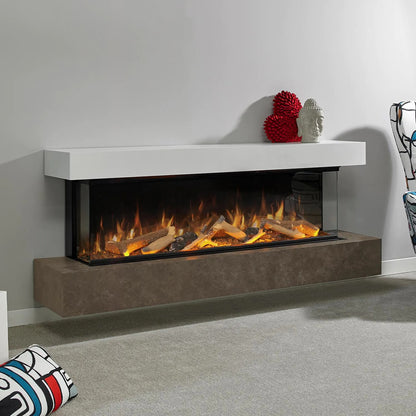 Aura Fire Clifton 1000 WM Suite - TUNGSTEN & WHITE - Electric Fire