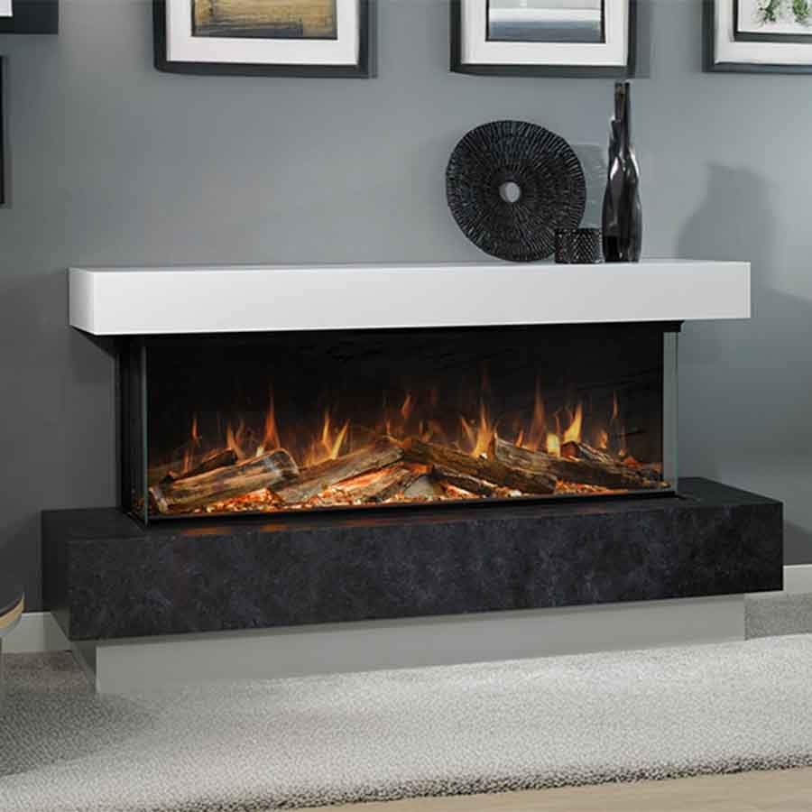 Aura Fire Shenstone 1250 FS Suite - Tungsten & White- Electric Fire