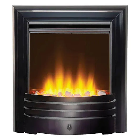 Acantha Amara Pebble Electric Fire in Black Nickel with Remote Control