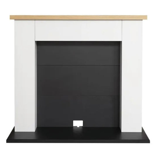 Adam Chester Electric Stove Fireplace in Pure White & Black, 39 Inch