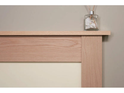 Adam Southwold Fireplace in Oak & Cream with Helios Electric Fire in Brushed Steel, 43 Inch
