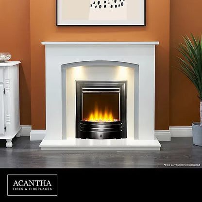 Acantha Amara Pebble Electric Fire in Black Nickel with Remote Control
