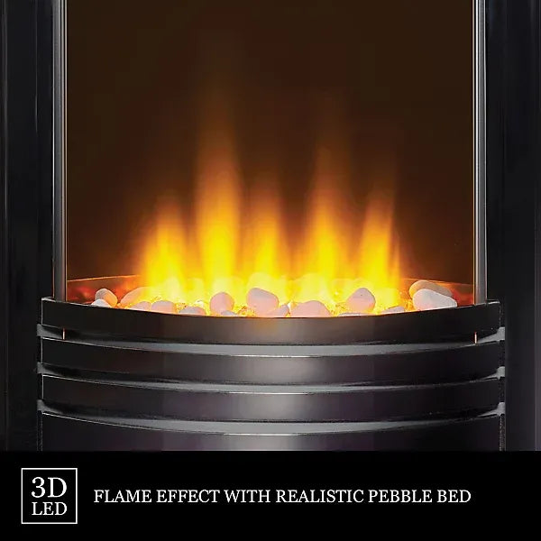 Acantha Amara Pebble Electric Fire in Black Nickel with Remote Control