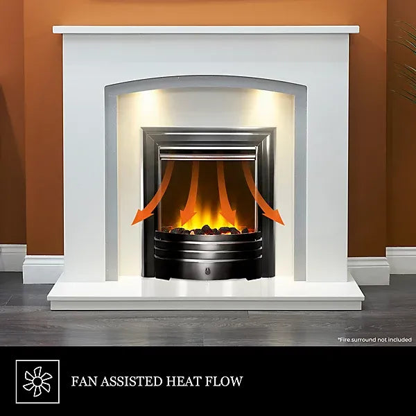 Acantha Amara Coal Electric Fire in Black Nickel with Remote Control
