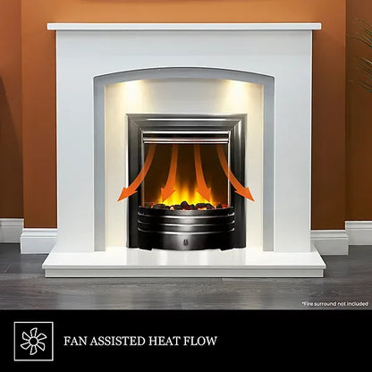 Acantha Amara Coal Electric Fire in Black Nickel with Remote Control