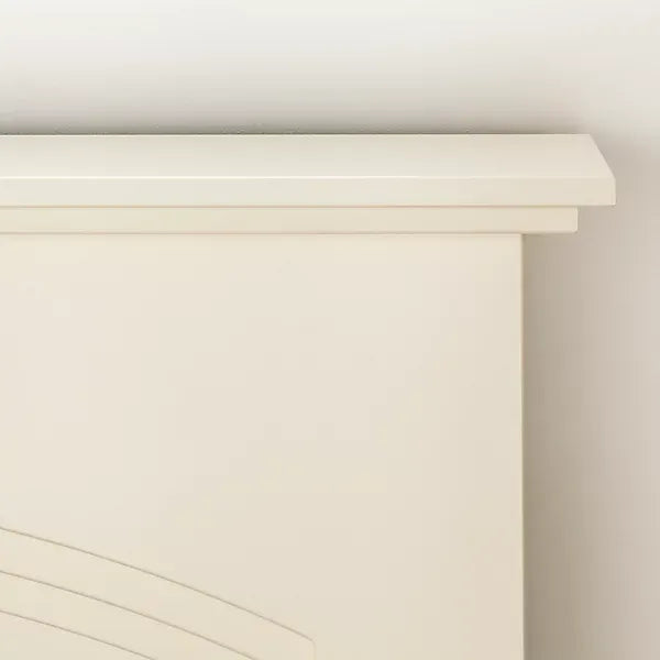 Adam Truro Fireplace in Cream with Helios Electric Fire in Brushed Steel, 41 Inch