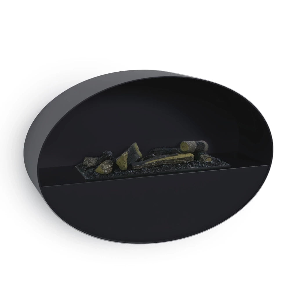 Kjos Wall-Mounted Water Vapour Fireplace - Black
