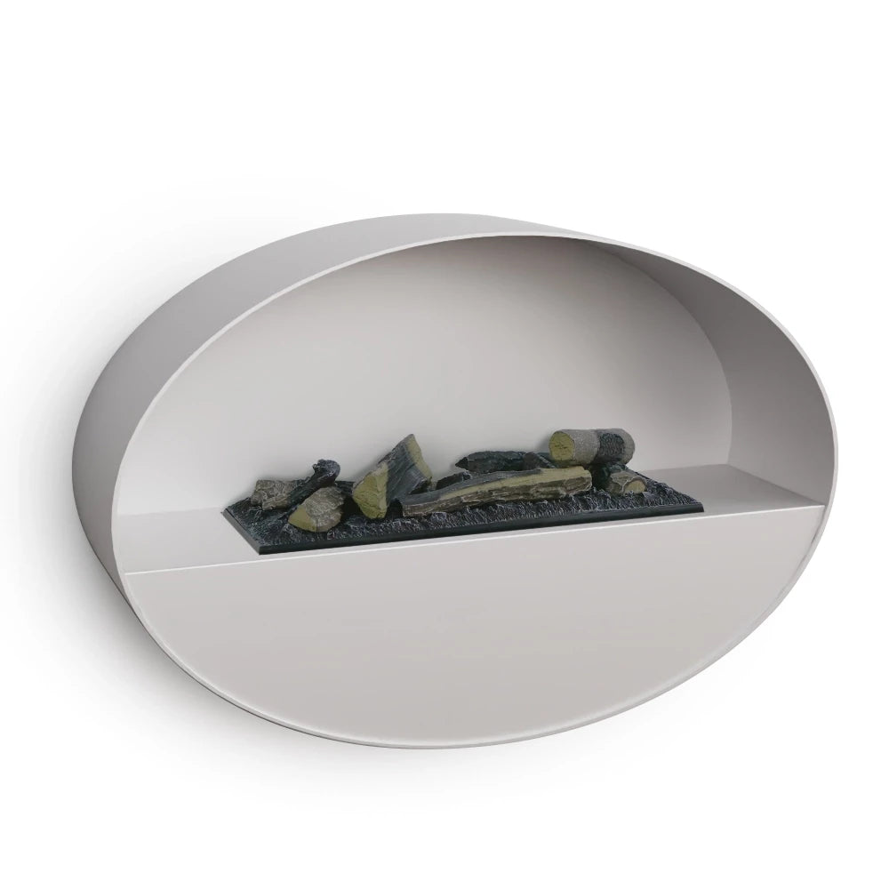 Kjos Wall-Mounted Water Vapour Fireplace - White