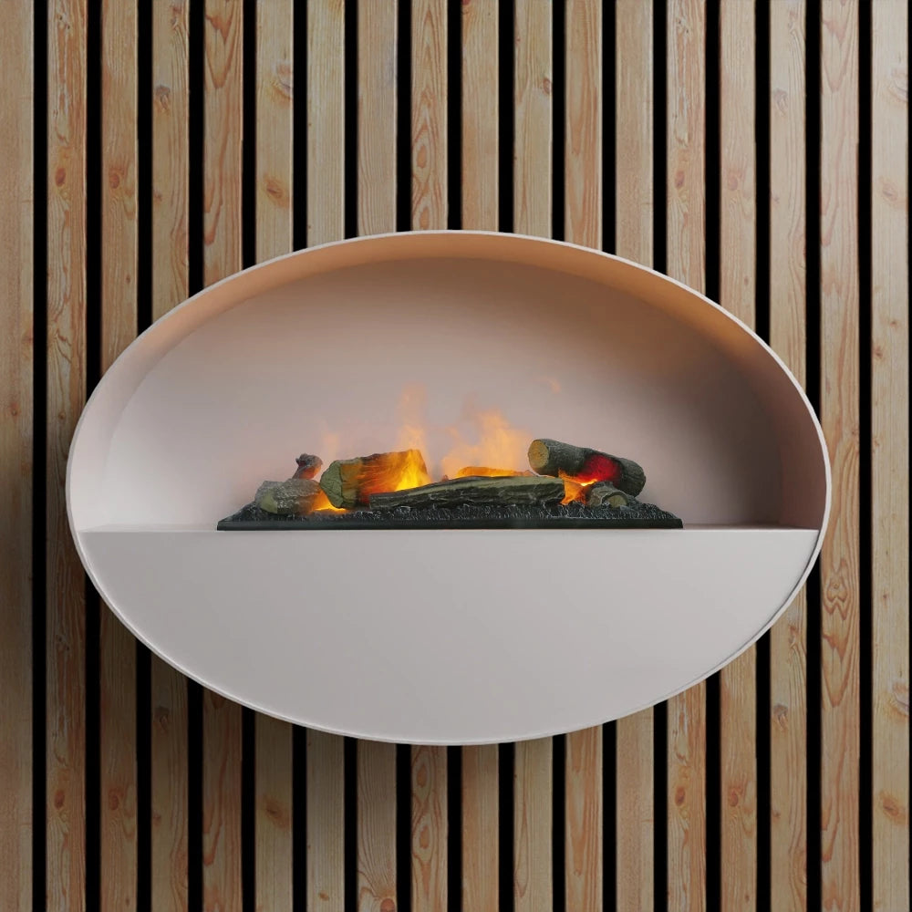 Kjos Wall-Mounted Water Vapour Fireplace - White