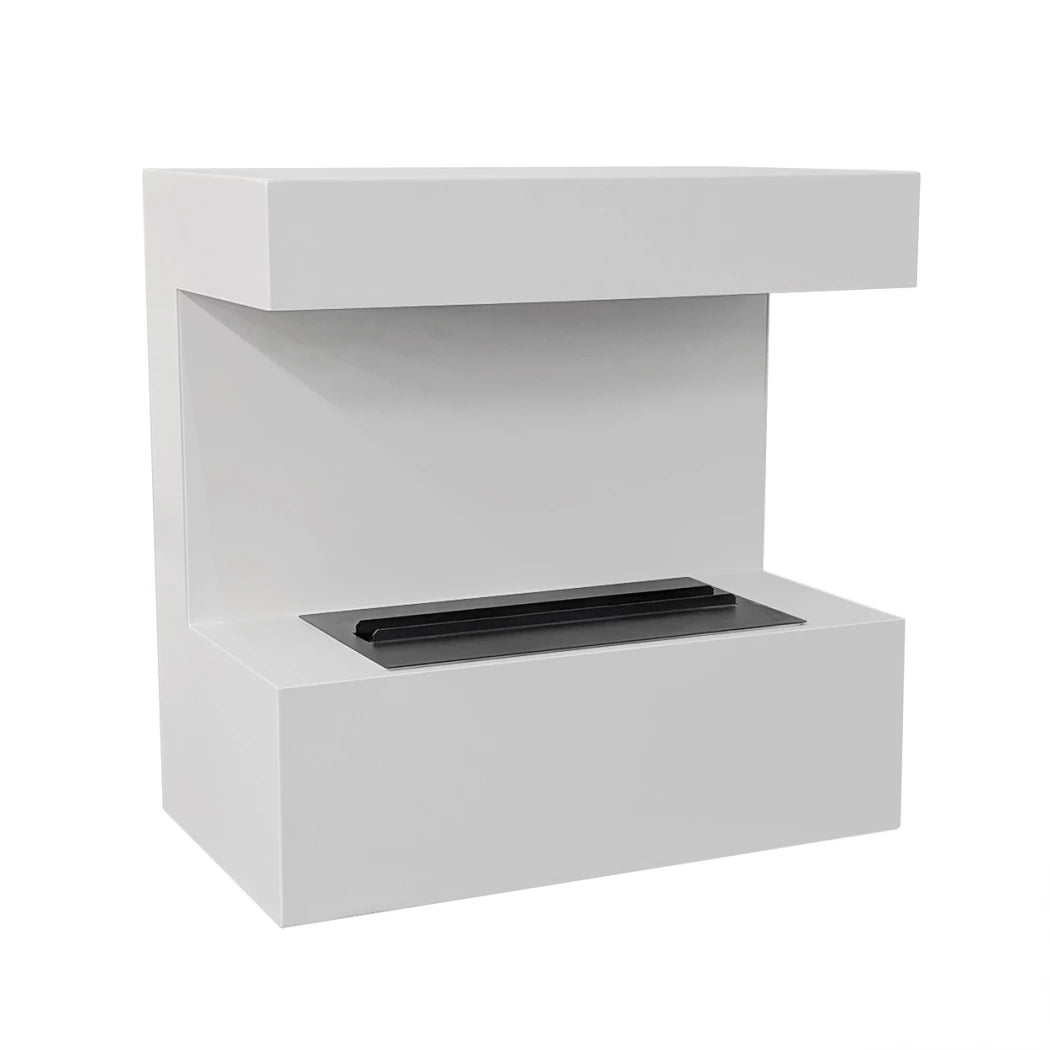 Late Wall-Mounted Water Vapour Fireplace - White